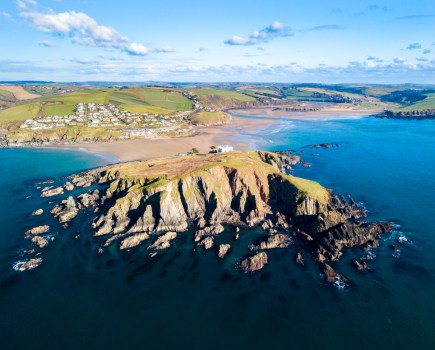 Burgh island from the sky.