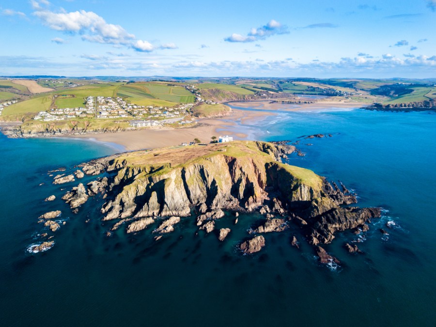 Burgh island from the sky.