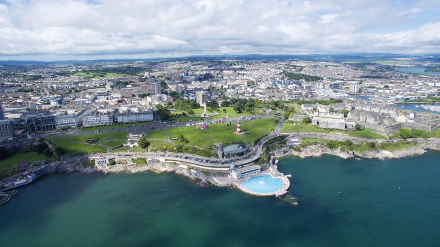 Plymouth Hoe from the sky