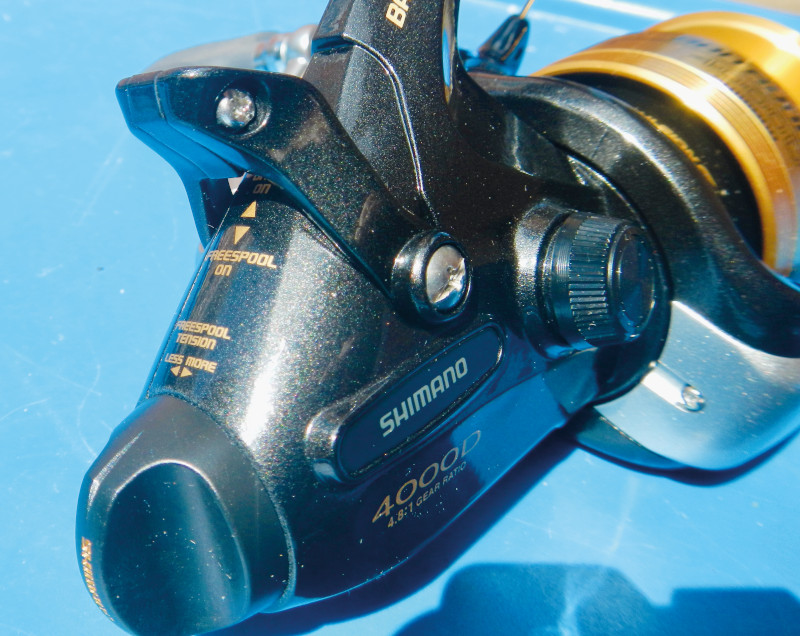 looking at the baitrunner switch on a shimano reel