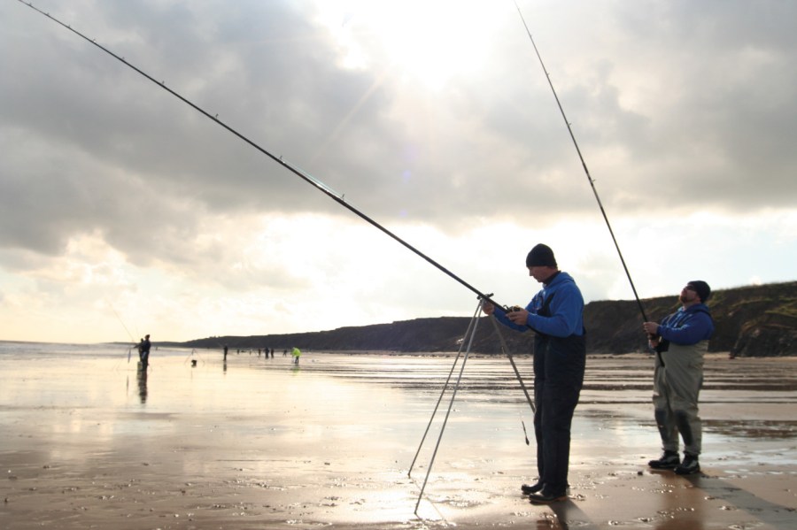 Sea anglers fishing at an event