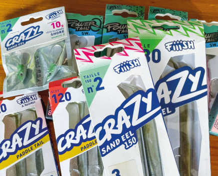 Crazy sandeel lures in packaging