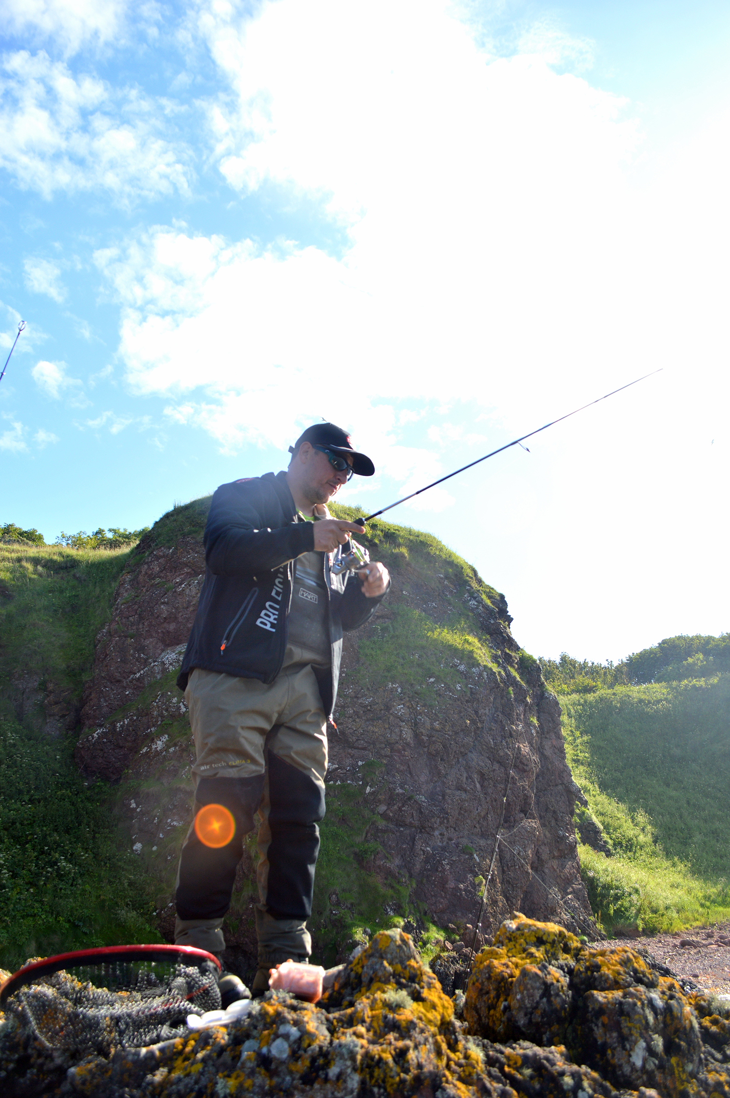 Man fishing at the beach