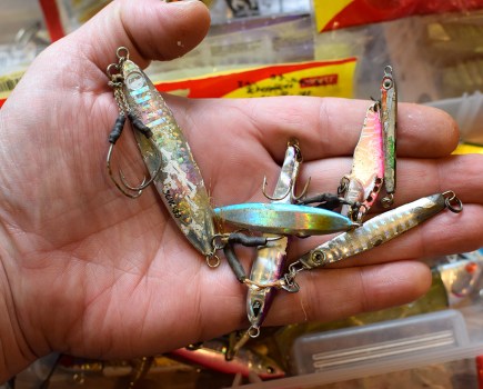 Chipped and used metal lures