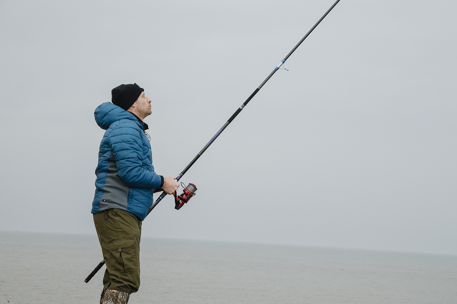 Man shore fishing with Tronixpro Competition Match GT rod